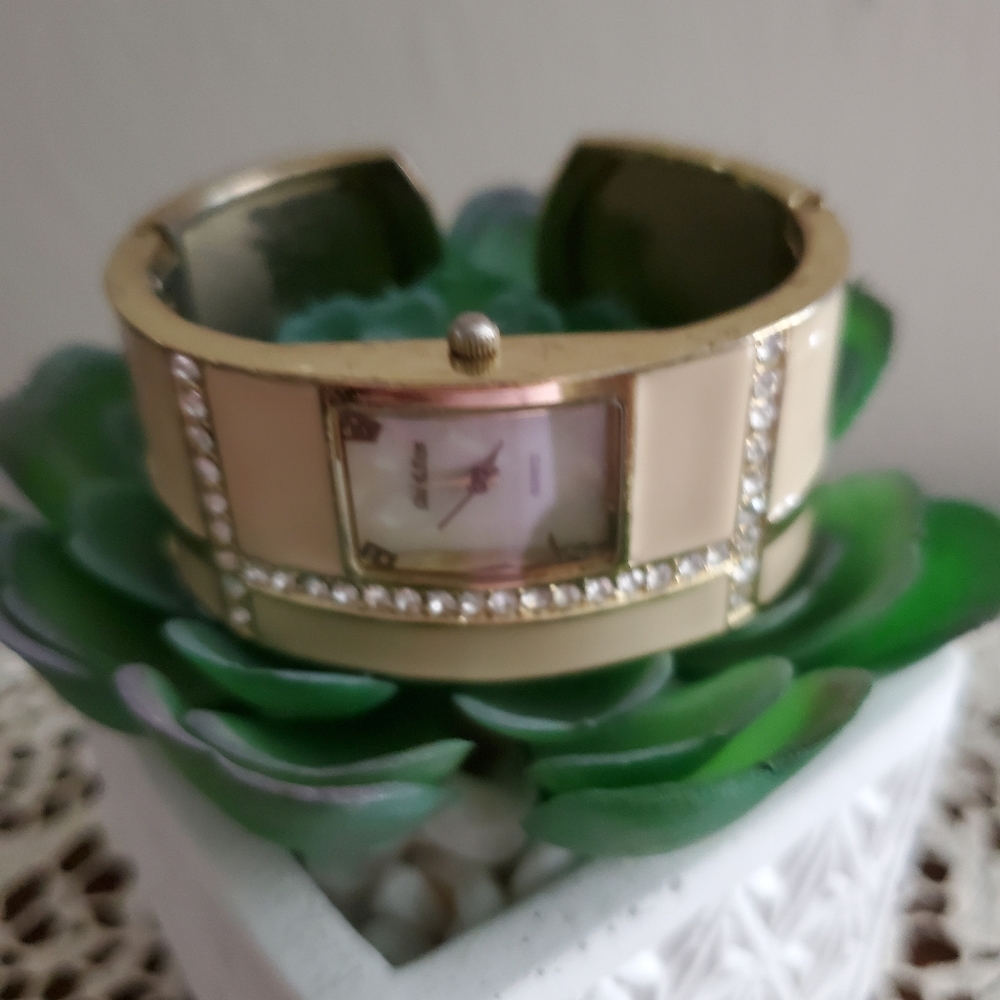 Rhinestone Cuff Watch Bracelet
